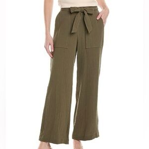 Drew NWT SZ S Women's Olive Green Wide-Leg Pants COTTON GUAZE